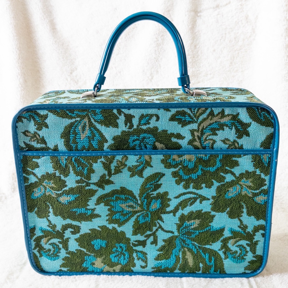 Floral Blue and Green Women's Bag - Picture 3 of 9